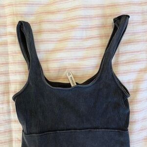 Zara Dark Blue Ribbed Tank Top